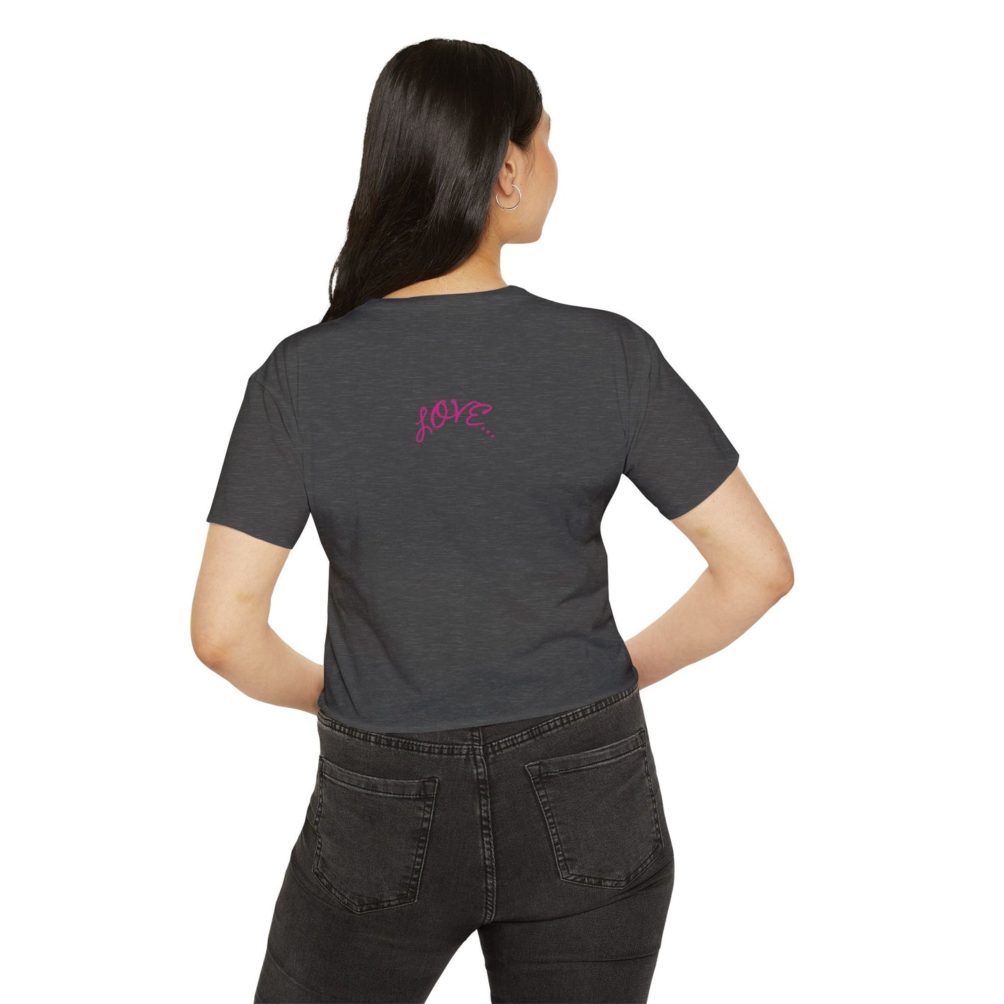 Women's crop top heart t-shirt
