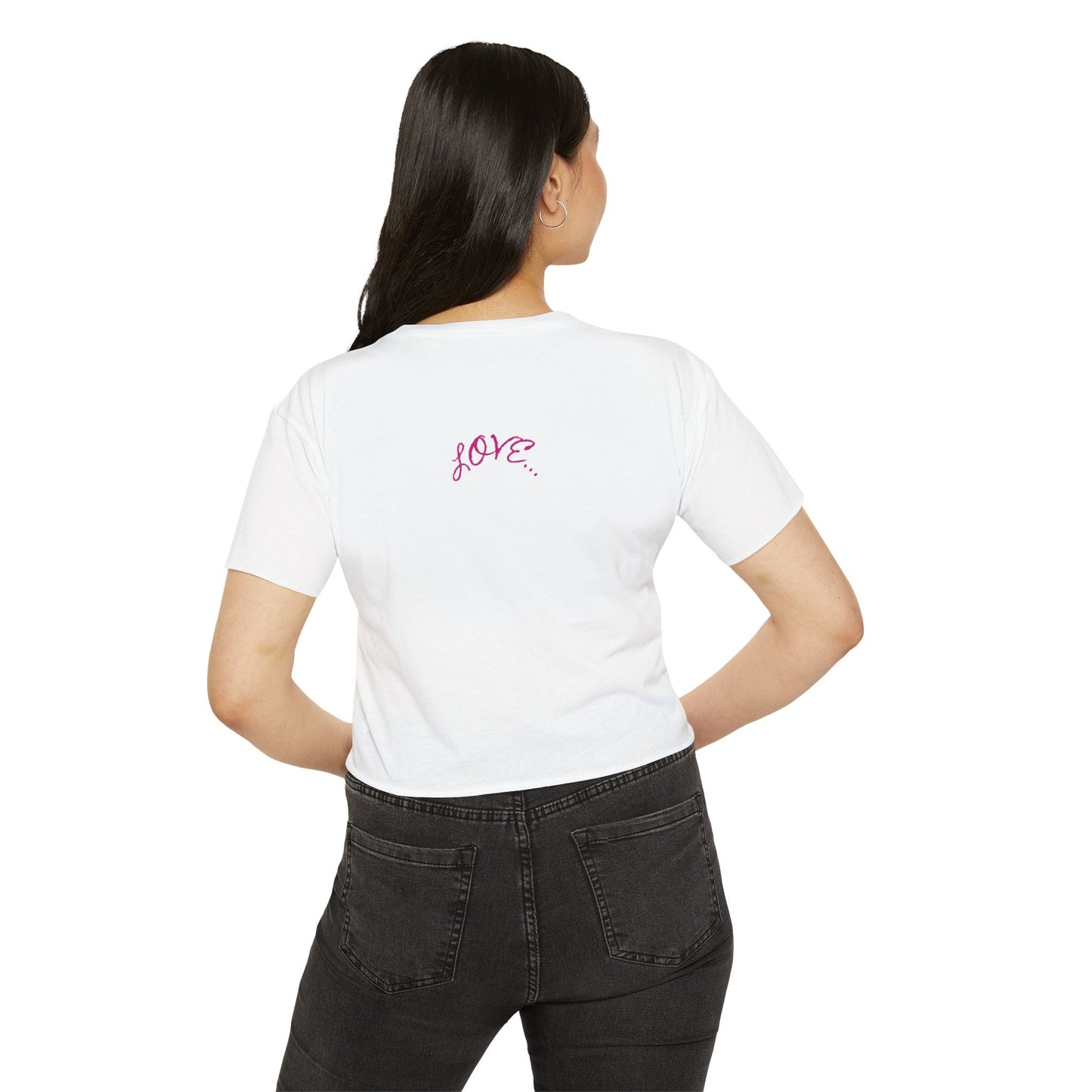 Women's crop top heart t-shirt