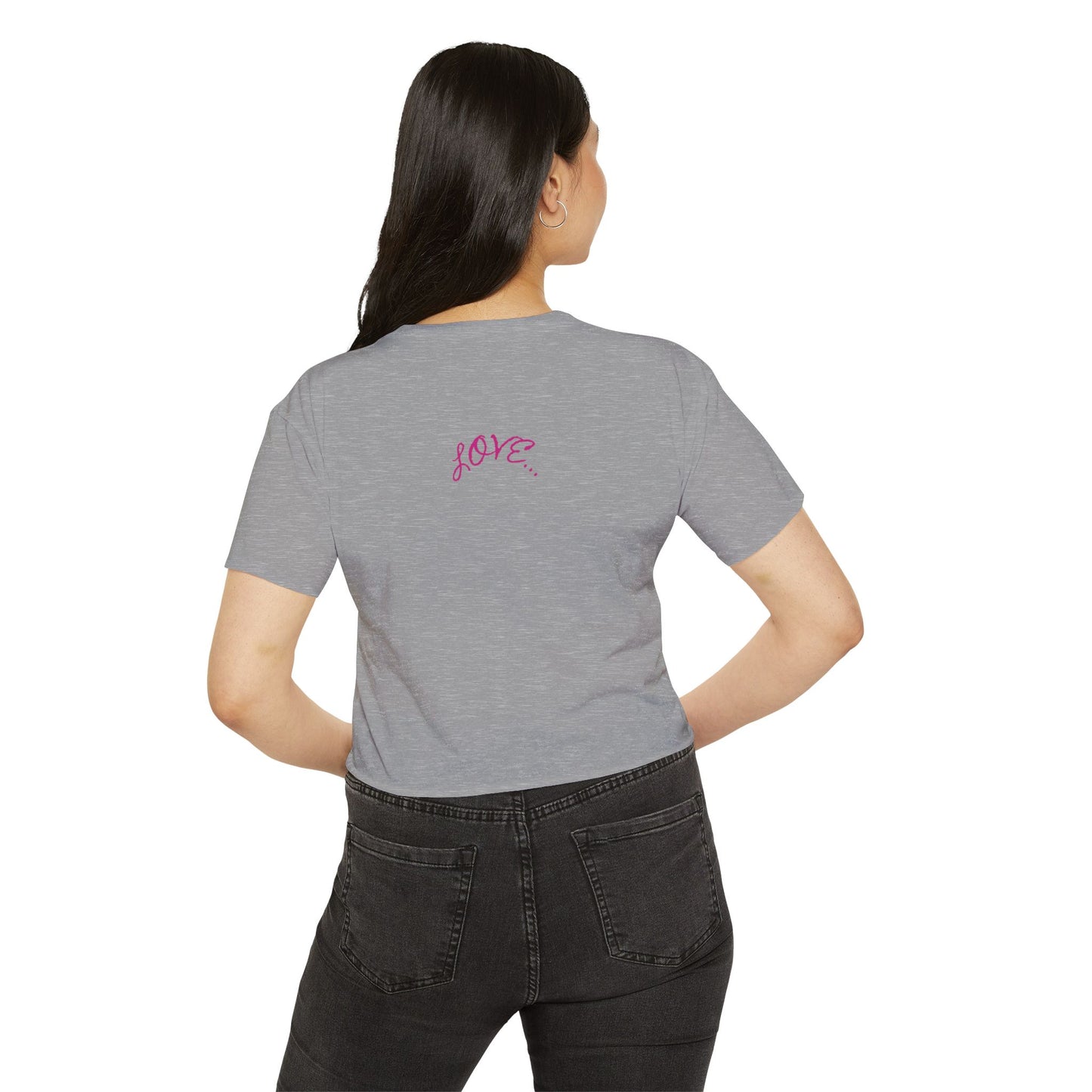 Women's crop top heart t-shirt