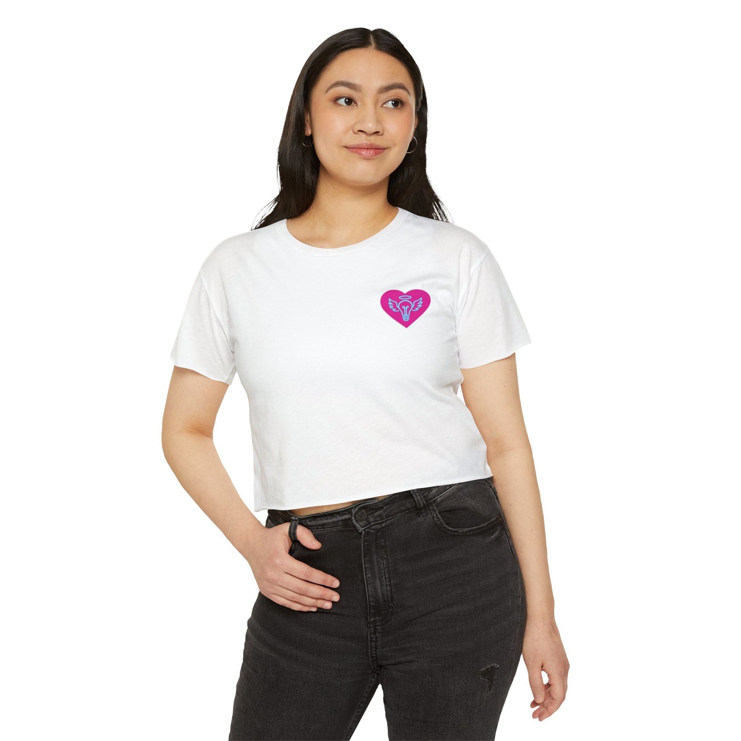 Women's crop top heart t-shirt