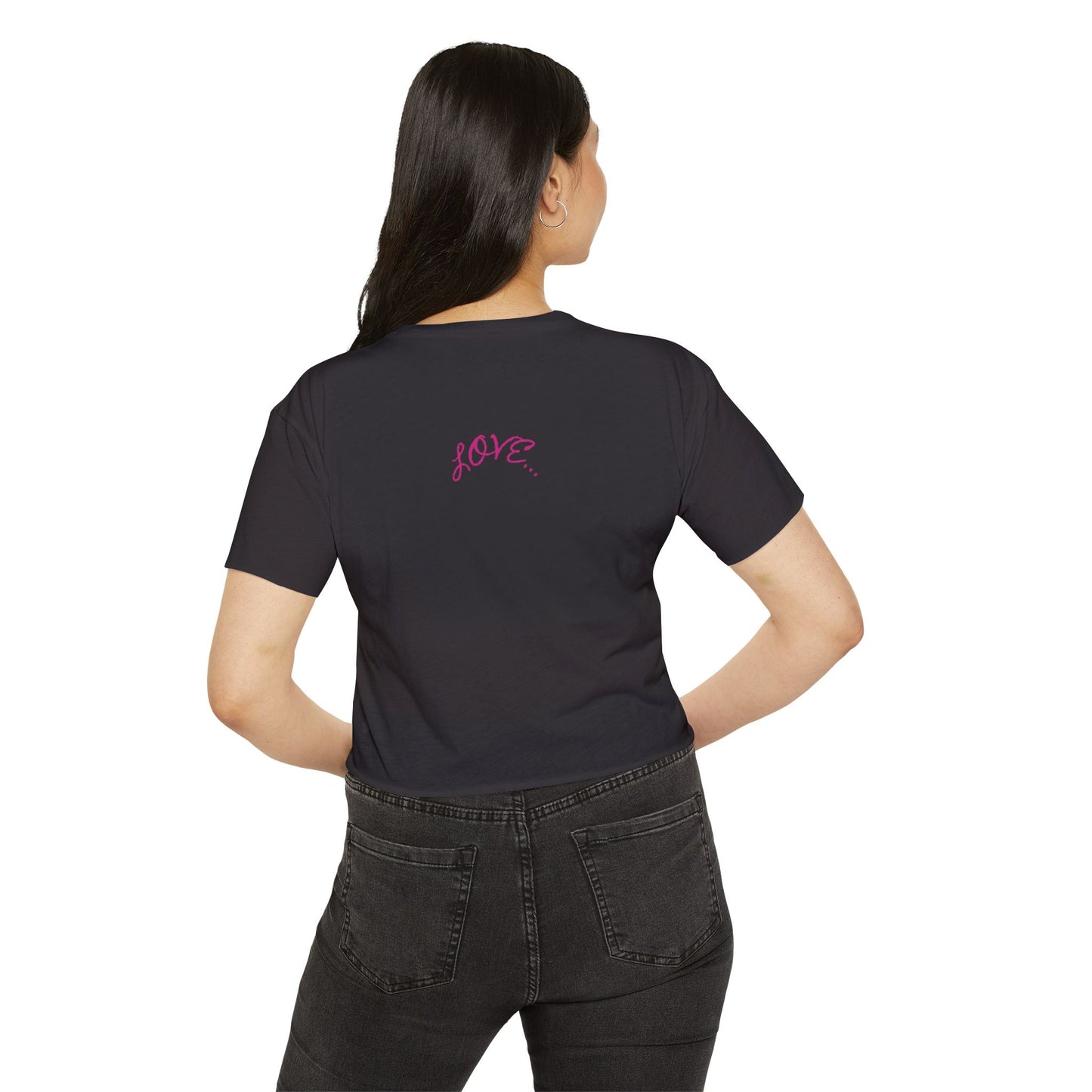 Women's crop top heart t-shirt