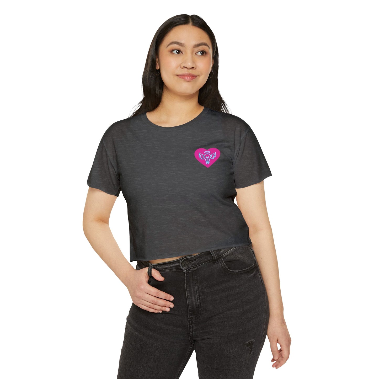 Women's crop top heart t-shirt