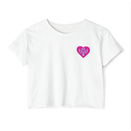 Women's crop top heart t-shirt
