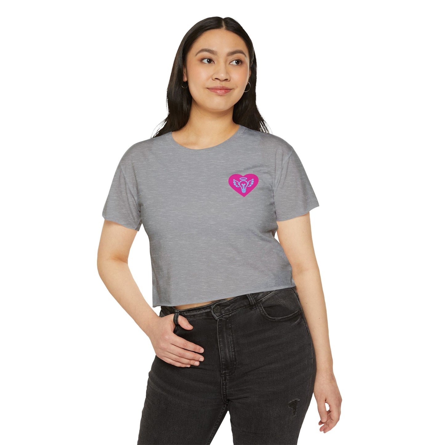 Women's crop top heart t-shirt