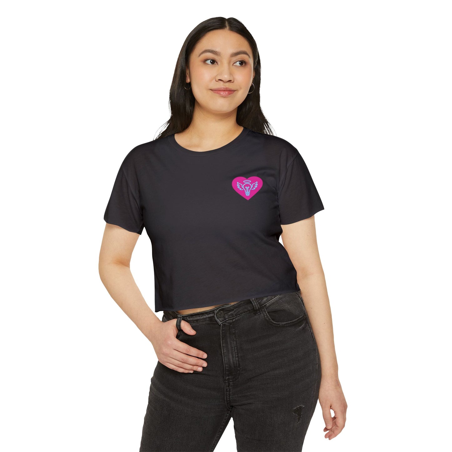 Women's crop top heart t-shirt
